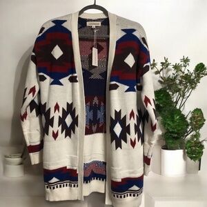 NWT Lucky Brand Women’s Aztec Cardigan Sweater